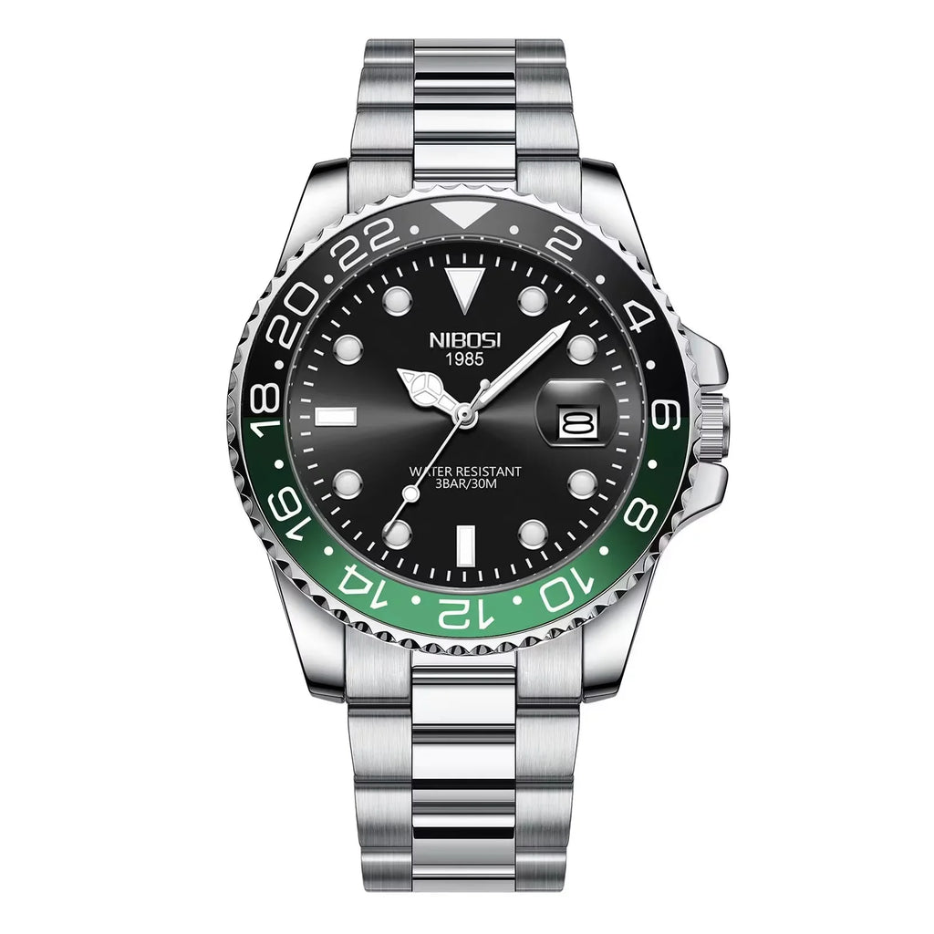 NIBOSI Men's Luxury Quartz Watch – Waterproof Stainless Steel