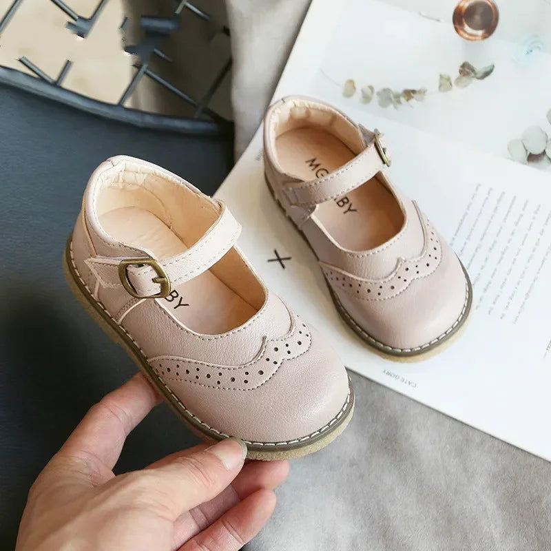 Girls PU Leather Flat Shoes – Kids Casual School Shoes (Size 21–30)
