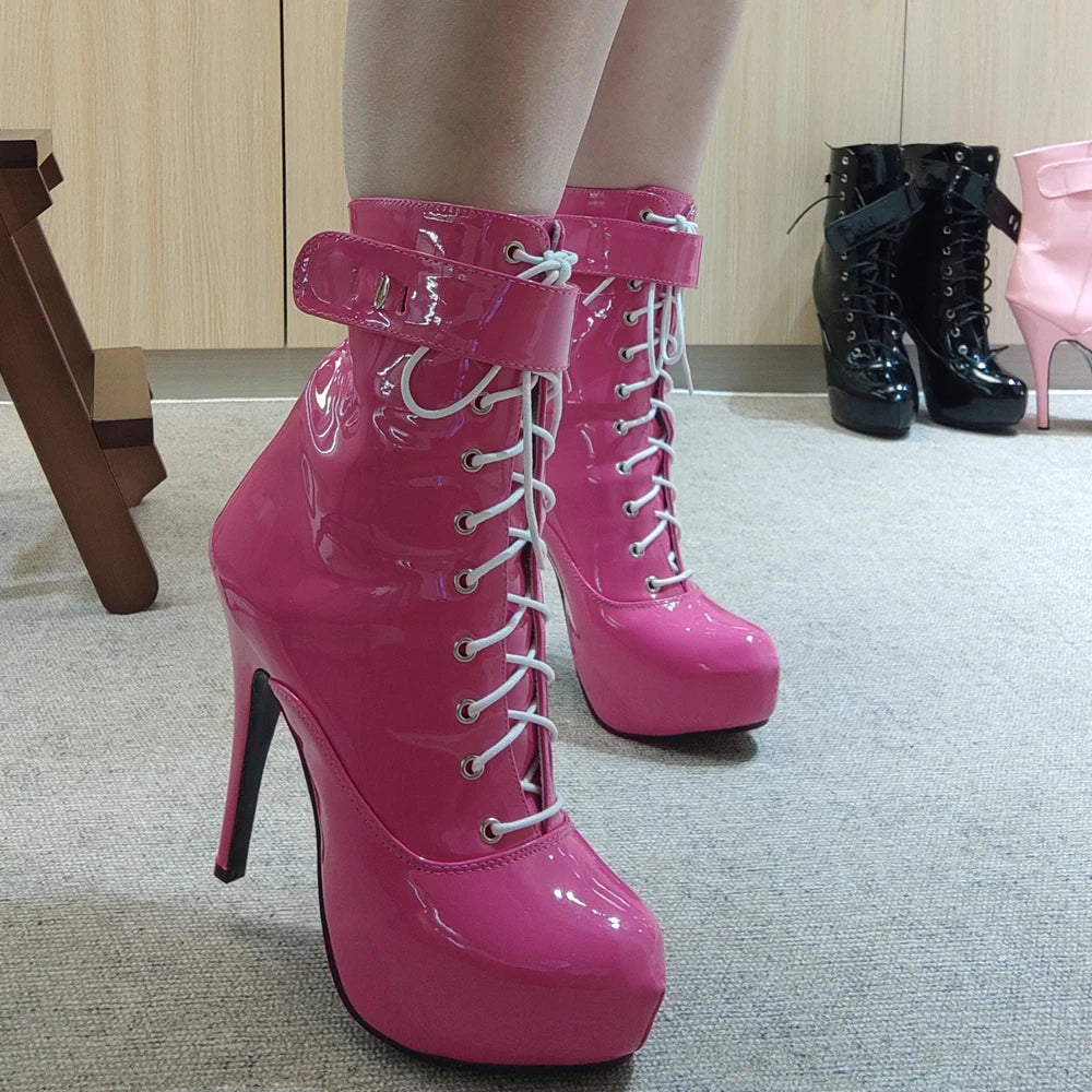 Lace-Up Platform Ankle Boots