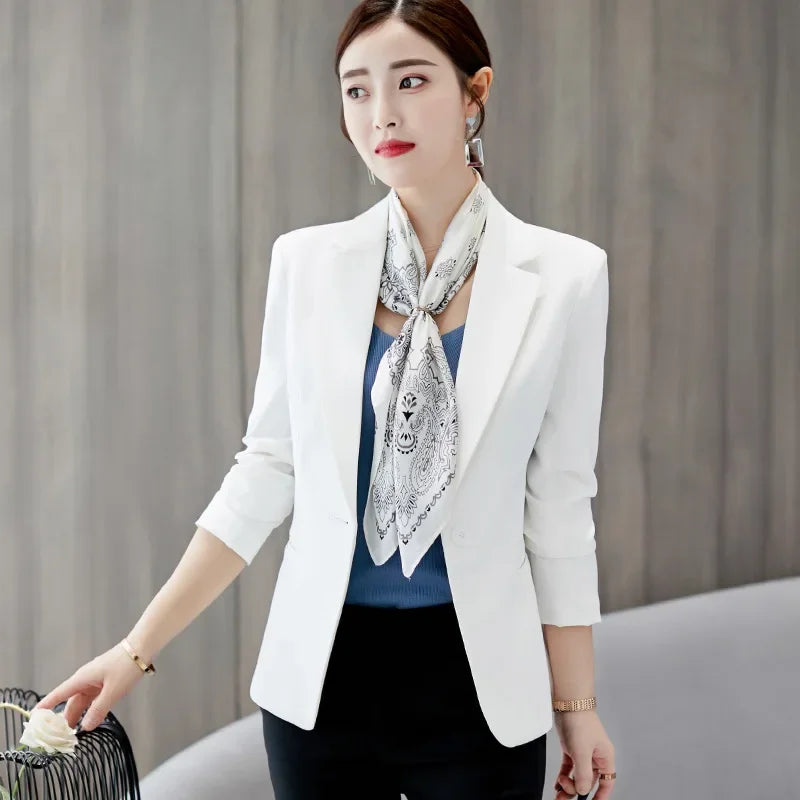 2025 Blazer Ladies , Blazer Pocket Jacket, Slim Fit Jacket, Long-sleeved Korean Style Ladies Office Jacket, Blazer traf tangada