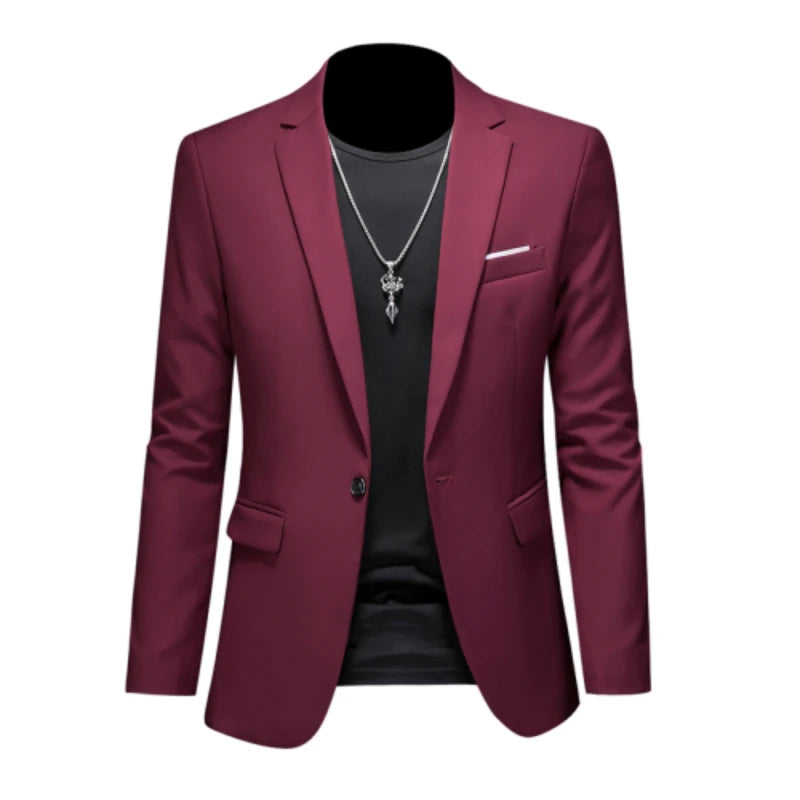 15-color boutique fashion suit 6XL men's slim groom wedding suit jacket business office suit casual solid color suit jacket