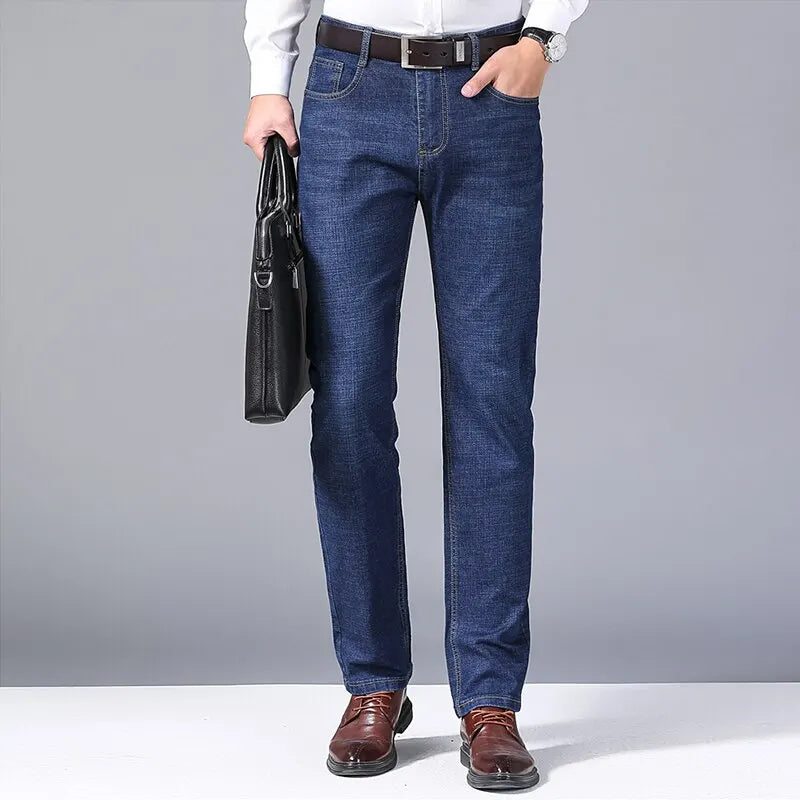 Men's Classic Slim Straight Jeans – Soft Stretch Denim