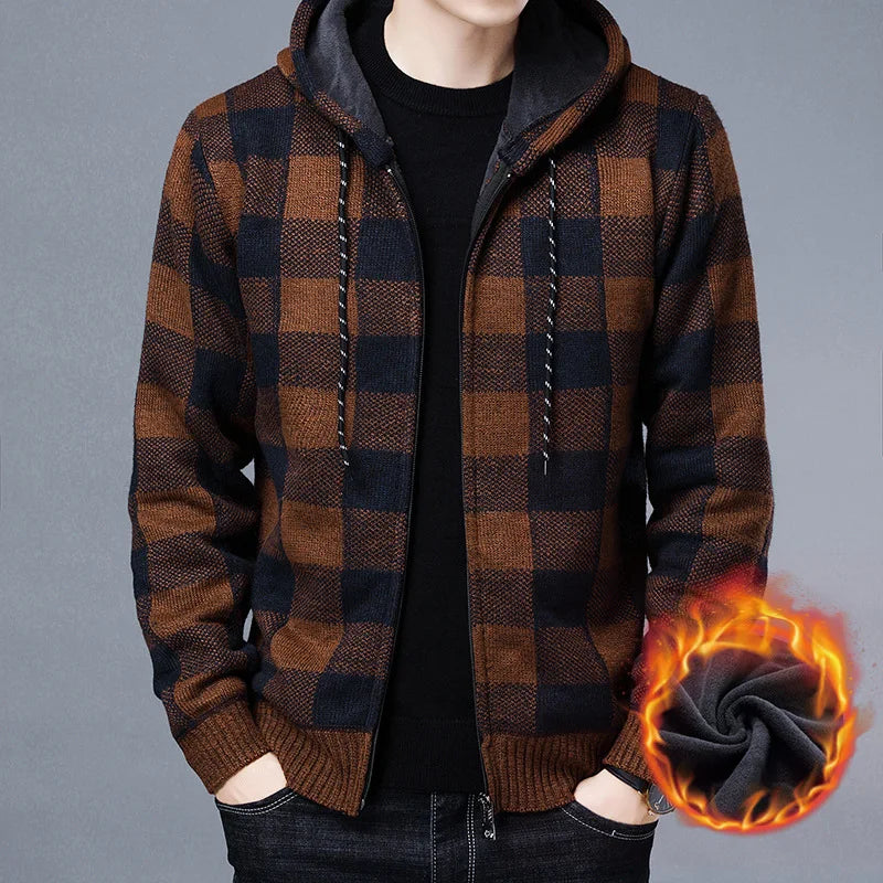 Men's Fleece Hooded Cardigan Jacket