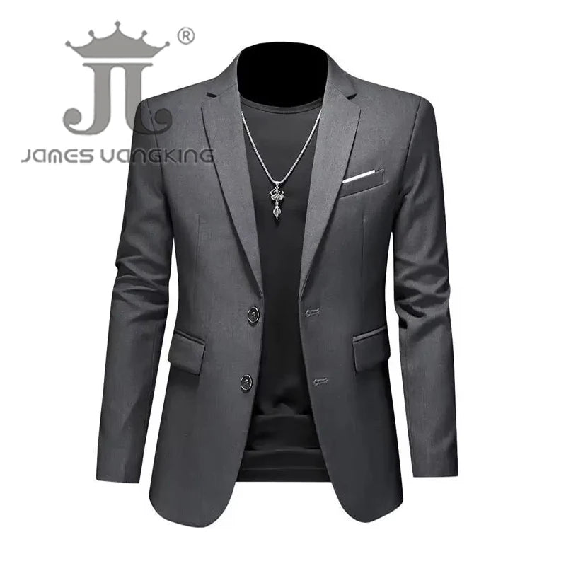 Boutique Fashion Solid Color High-end Brand Casual Business Men's Blazer Groom Wedding Gown Blazers for Men Suit Tops Jacke Coat