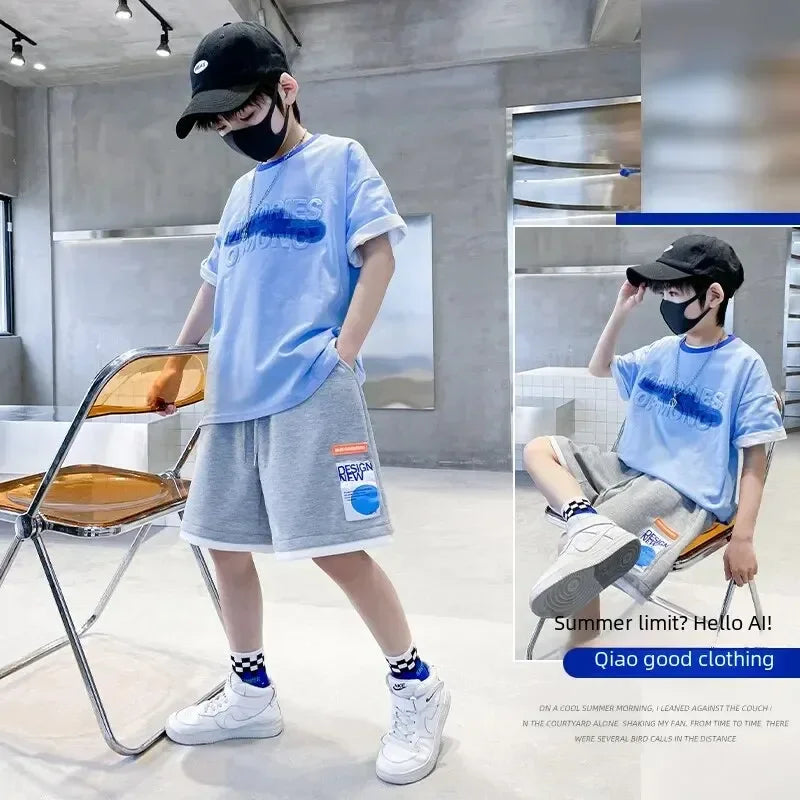 Boys Gradient 2-Piece Summer Set | T-Shirt & Shorts Outfit