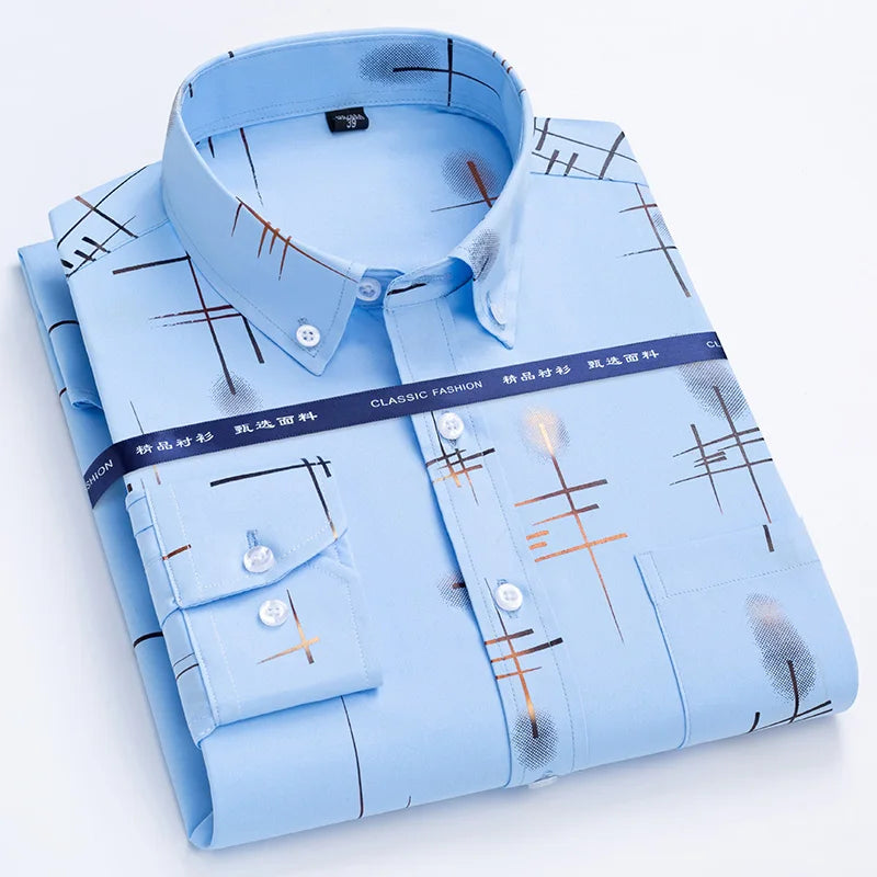 Men's Slim Fit Plaid Dress Shirt | Non-Iron Business Casual