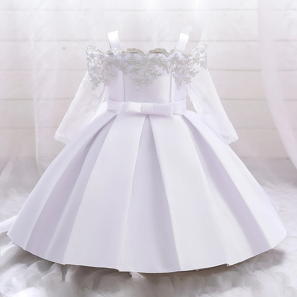 Baby Girls' Lace Flower Princess Dress – Baptism, Birthday & Wedding Party Gown