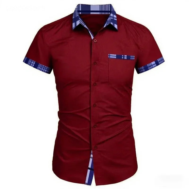 Men's Business Casual Shirt — Oversized Short Sleeve