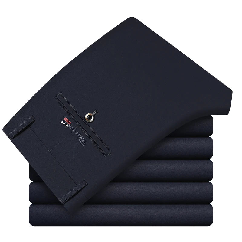 6 Color Casual Shorts Men 2025 Summer New Straight Elastic Business Fashion Thin Short Pants Male Brand Khaki Beige Black Navy