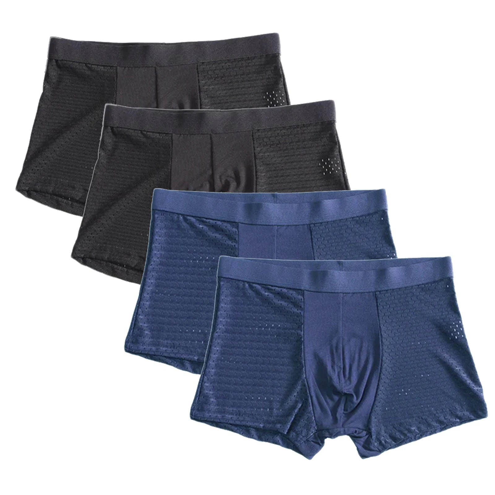 Men's Bamboo Fiber Boxer Shorts 4-Pack | Breathable Quick-Dry Underwear | 11 Colors | XL–7XL