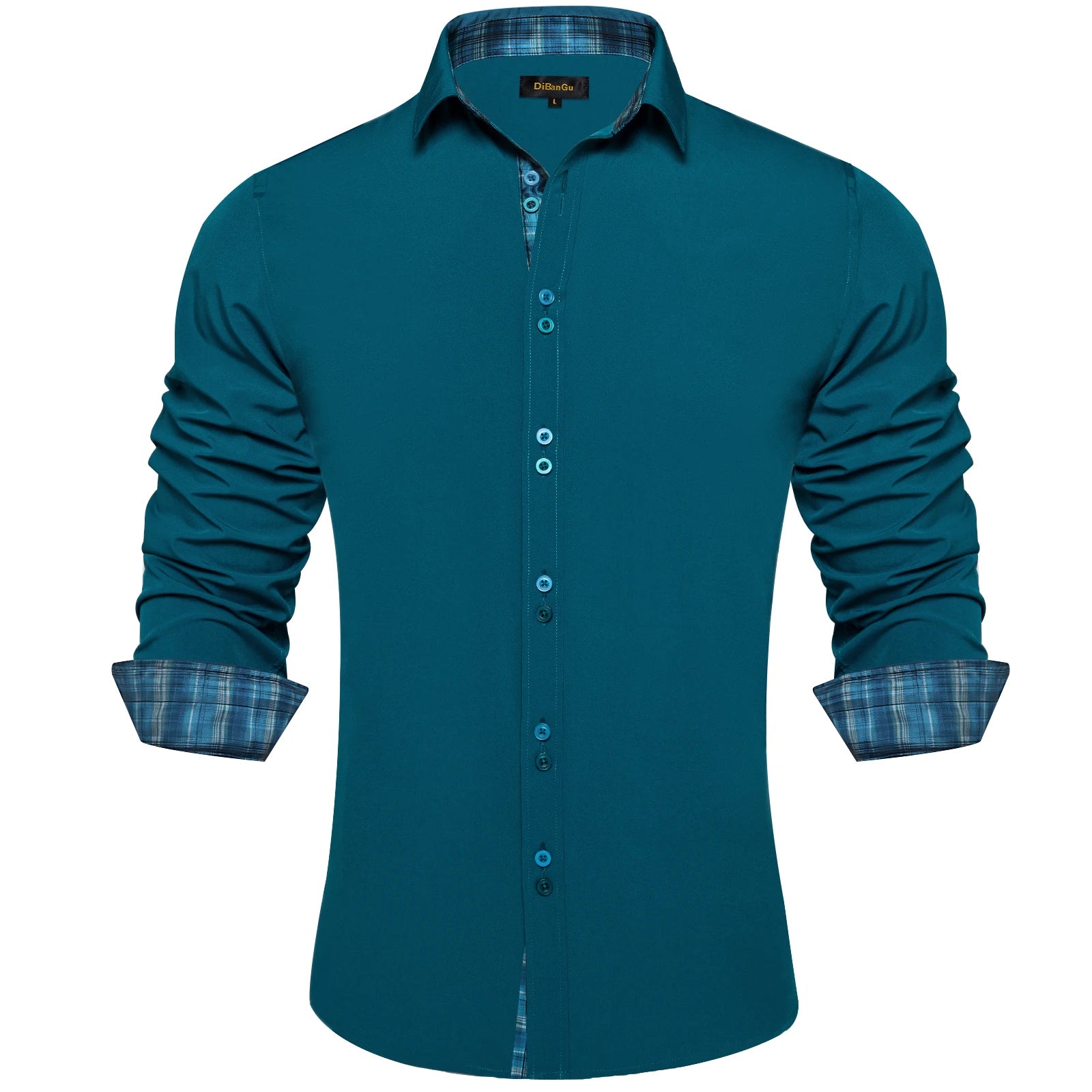 Men's Polyester Cotton Solid Black Shirts Long Sleeve Blue Paisley Patchwork Social Casual Dress Shirt Elegant Men Clothing