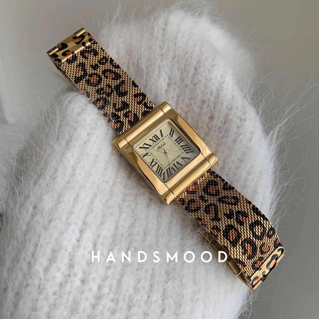 Women's Retro Luxury Gold Quartz Watch – Vintage Leather Strap