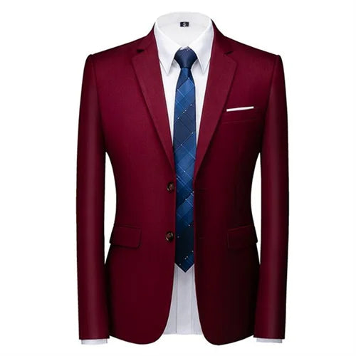 New Male Solid Colour Formal Suit Jacket 21 Colours Available Men Wedding Prom Party Tuxedo Blazer Slim Fit Coats