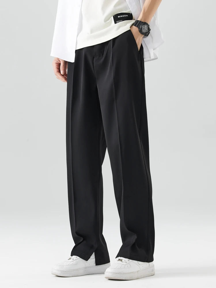 Men's Wide Leg Drape Pants – Korean Loose Fit Summer Trousers