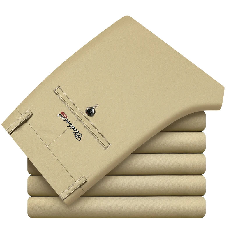 6 Color Casual Shorts Men 2025 Summer New Straight Elastic Business Fashion Thin Short Pants Male Brand Khaki Beige Black Navy