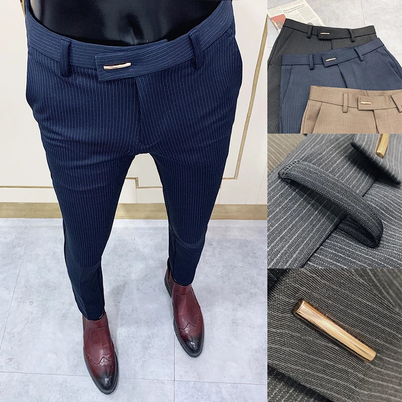 Men's Slim Fit Dress Pants – Stretch Formal Trousers