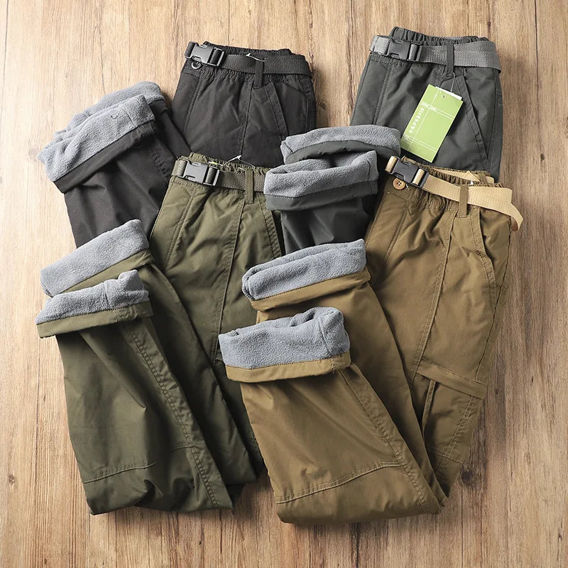 Men's Fleece-Lined Windproof Outdoor Pants – Straight Leg