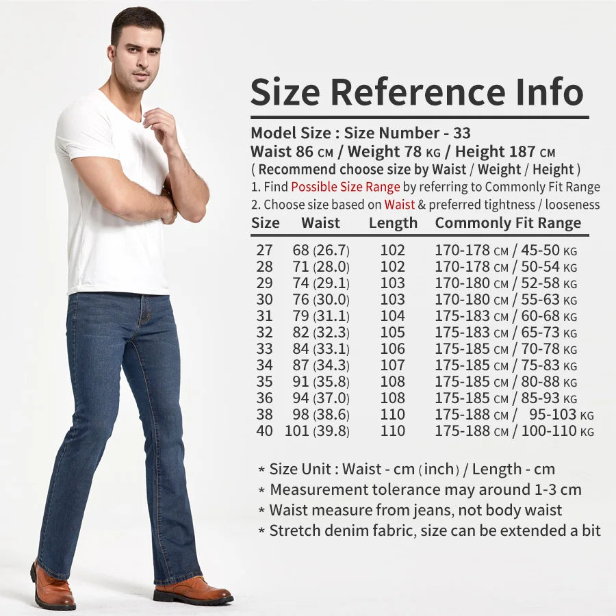 Men's Bootcut Stretch Jeans – Slim Fit Flared Denim