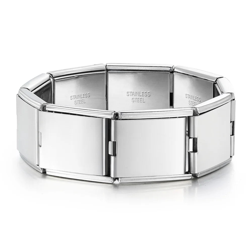 Stainless Steel Charm Bracelet – Unisex Italian Link Hand Chain