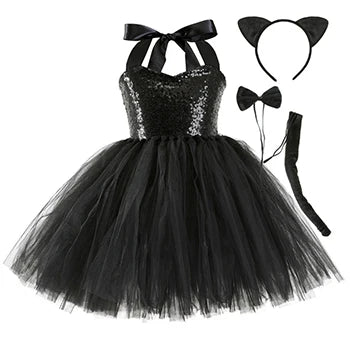 2 3 4 5 6 7 8 9 10 Years New Girls Dress Cute Dog Halloween Animal Cosplay Costume Outfit Kids Christmas Carnival Party Dress