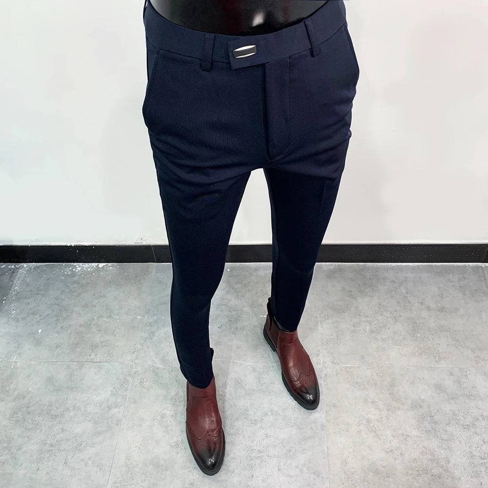 Men's Slim Fit Dress Pants – Stretch Formal Trousers