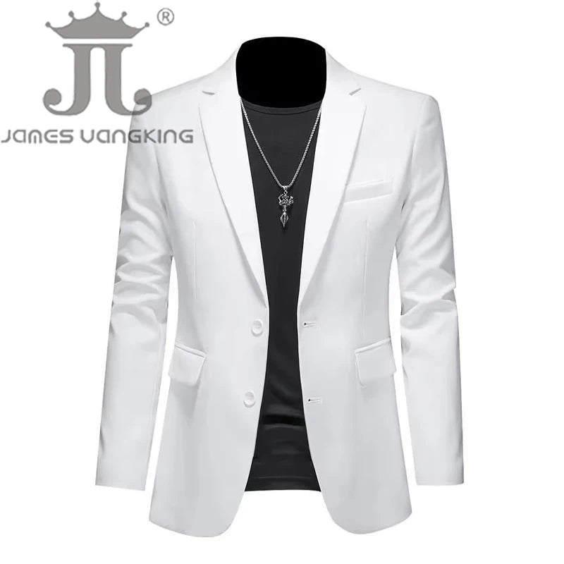 Boutique Fashion Solid Color High-end Brand Casual Business Men's Blazer Groom Wedding Gown Blazers for Men Suit Tops Jacke Coat
