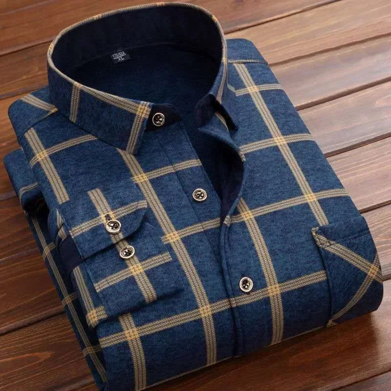 Men's Plaid Long-Sleeve Shirt