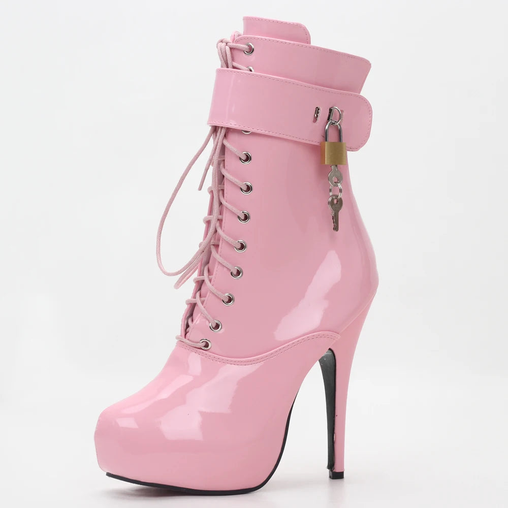 Lace-Up Platform Ankle Boots