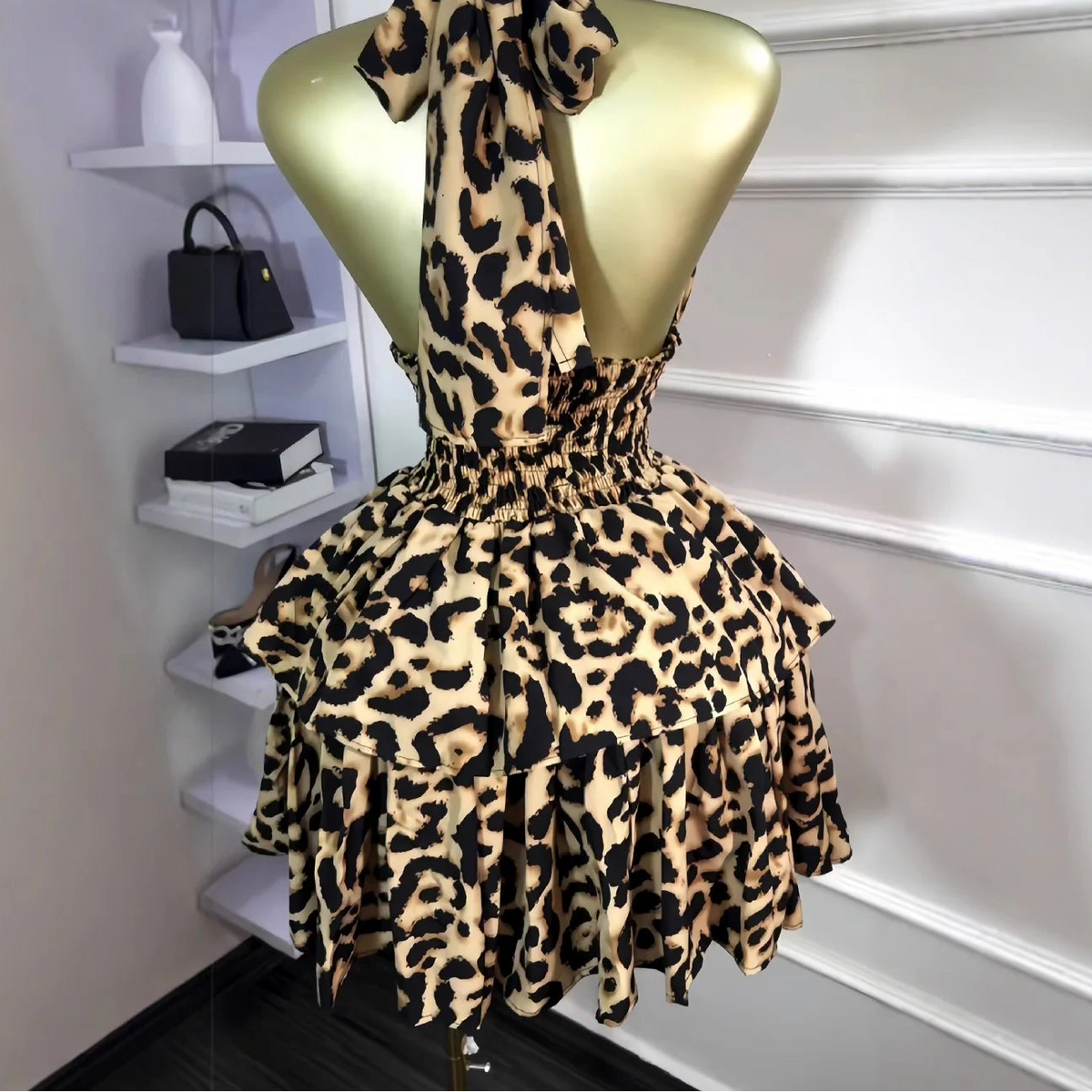 Leopard Ruffle Mini Dress