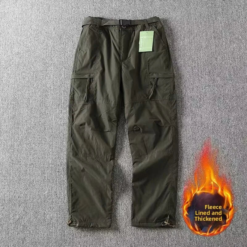 Men's Fleece-Lined Windproof Outdoor Pants – Straight Leg