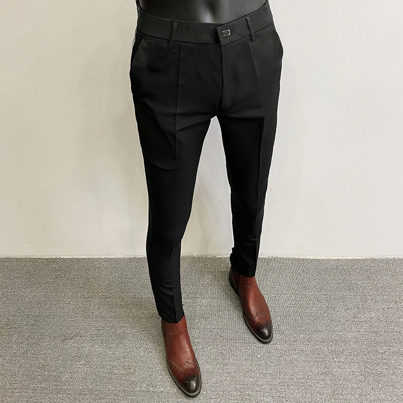 Men's Slim Fit Dress Pants – Stretch Formal Trousers