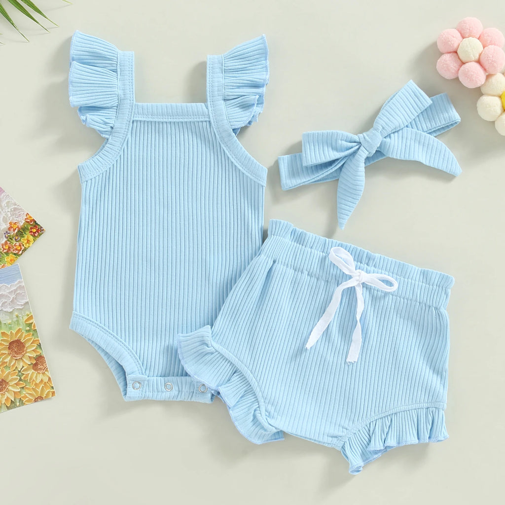 Baby Girl 2-Piece Set — Square Neck Top & Shorts