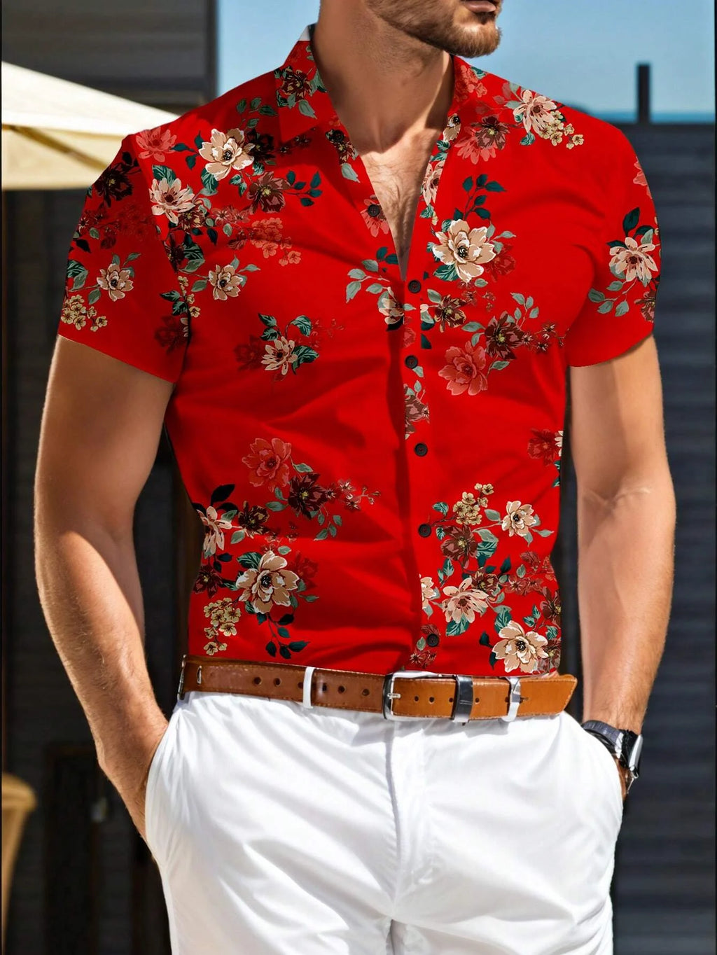 Men's Hawaiian Aloha Shirt — Casual Beach Short Sleeve