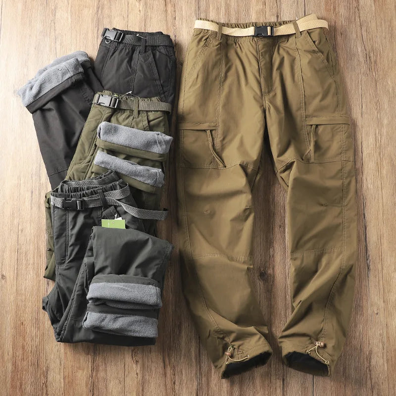 Men's Fleece-Lined Windproof Outdoor Pants – Straight Leg