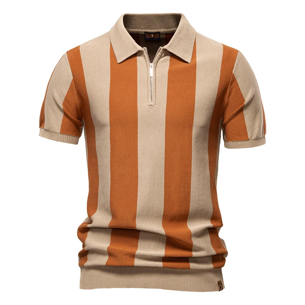 Men's Striped Knit Polo