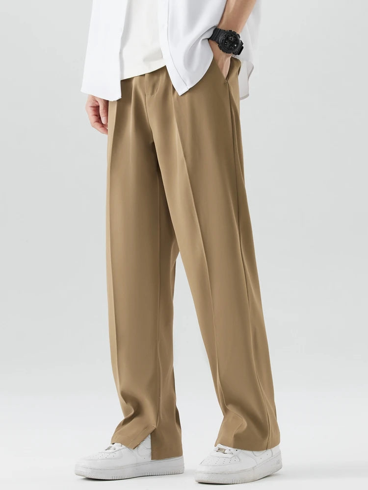 Men's Wide Leg Drape Pants – Korean Loose Fit Summer Trousers