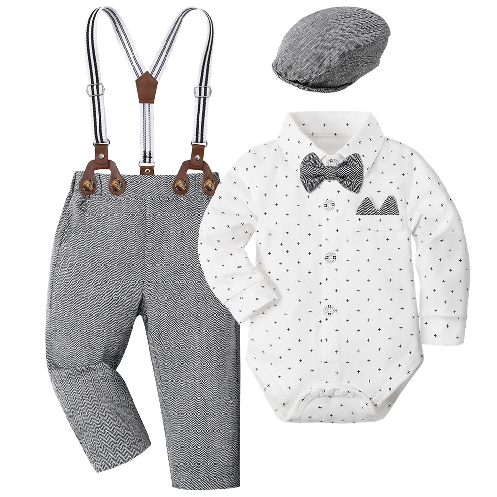 Baby Boy Christening & Baptism White Formal Suit Set – Wedding & Birthday Outfit