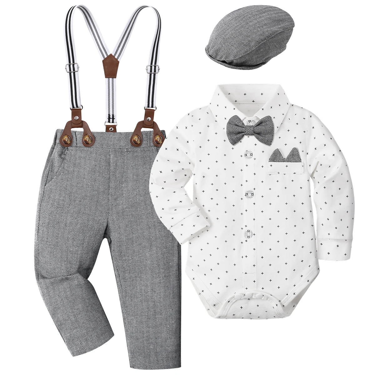 Baby Boy Christening & Baptism White Formal Suit Set – Wedding & Birthday Outfit