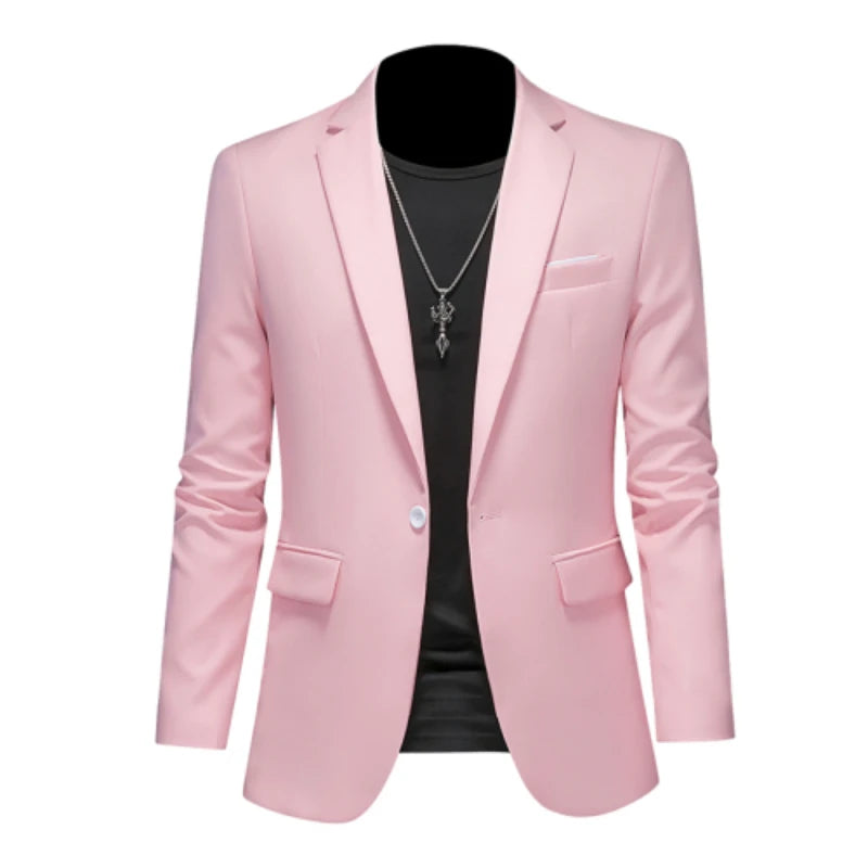 15-color boutique fashion suit 6XL men's slim groom wedding suit jacket business office suit casual solid color suit jacket