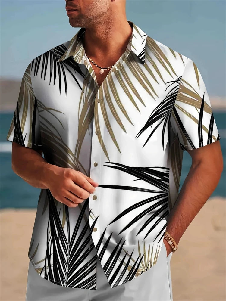 Summer Stripe Color Block 3D Printed Casual Office Shirt Mens Womens Casual Fashion Vintage Short Sleeve Shirt Mens Tops Shirt