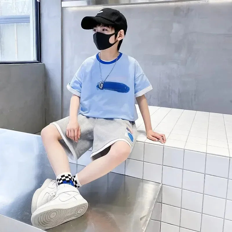 Boys Gradient 2-Piece Summer Set | T-Shirt & Shorts Outfit