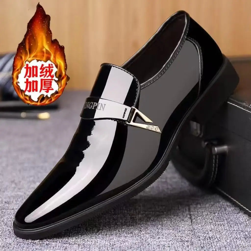 Men's Fashionable Versatile Business Classic Formal Leather Shoes Trendy Comfortable Breathable Casual Loafers Rubber Sole