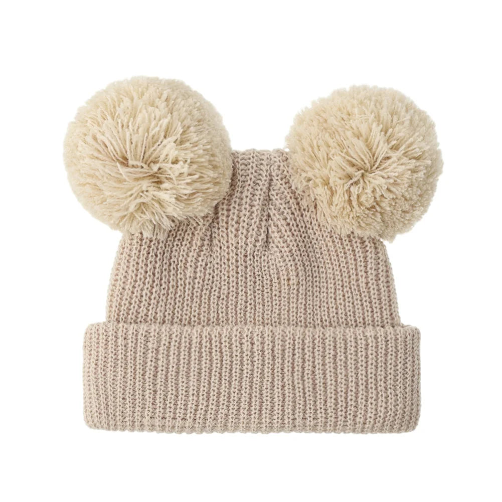 Newborn Knitted Pom Pom Hat | Baby Turban Bonnet 0-12M