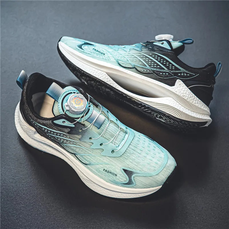 Men's Breathable Mesh Sneakers – Rotating Buckle Sport Shoes