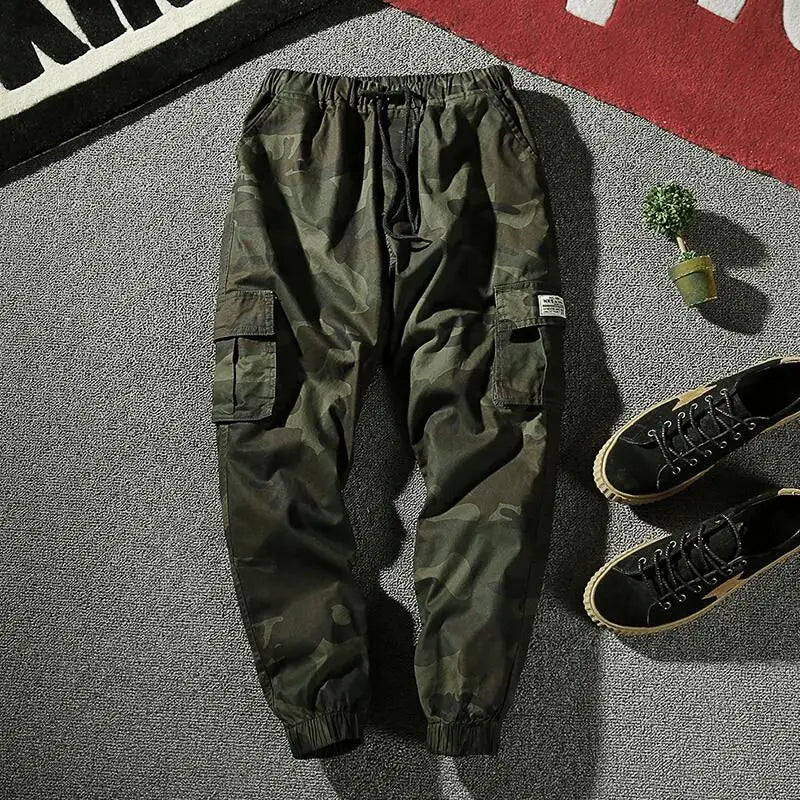 Men's Cargo Harem Pants – Streetwear Joggers with Drawstring