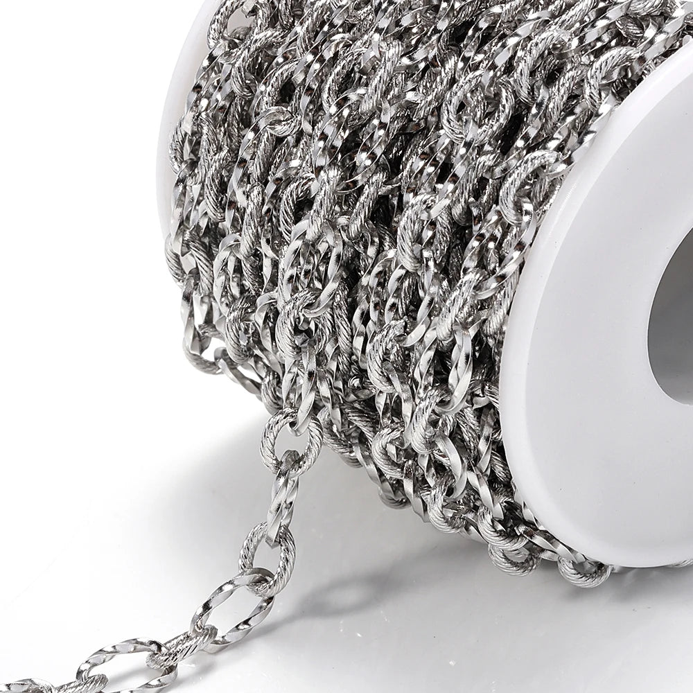 1m Stainless Steel Rolo Cable Chain | DIY Necklace & Bracelet Making