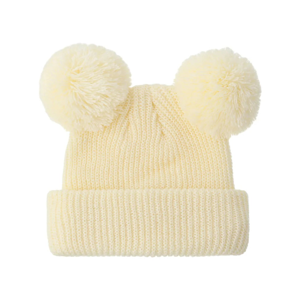 Newborn Knitted Pom Pom Hat | Baby Turban Bonnet 0-12M