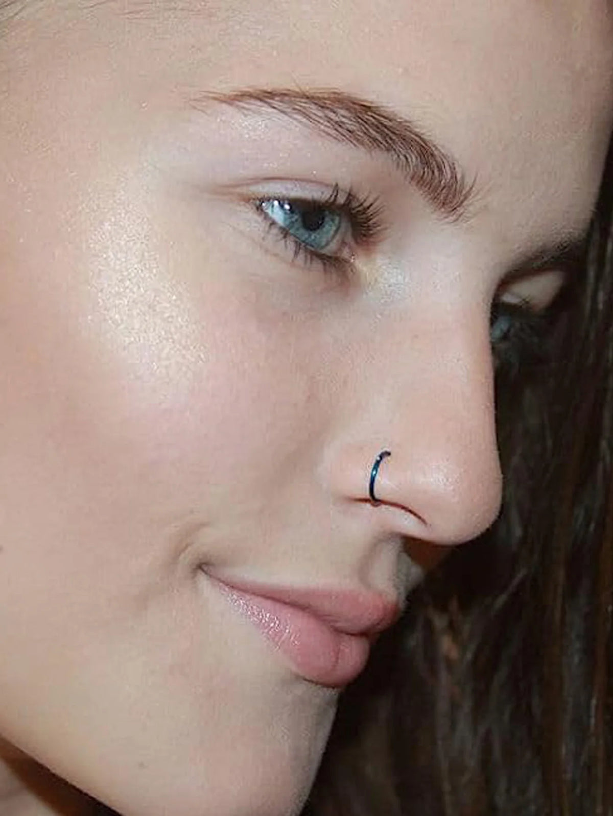 Fake Nose Ring | D-Shape Stainless Steel Faux Piercing for Nose & Ear