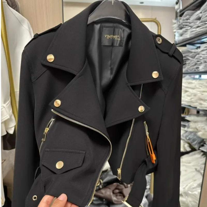 OCEANLOVE Zipper Jackets Women Solid Spring Autumn Korean Fashion Short Outwears Vintage Streetwear Simple Chaqueta Mujer