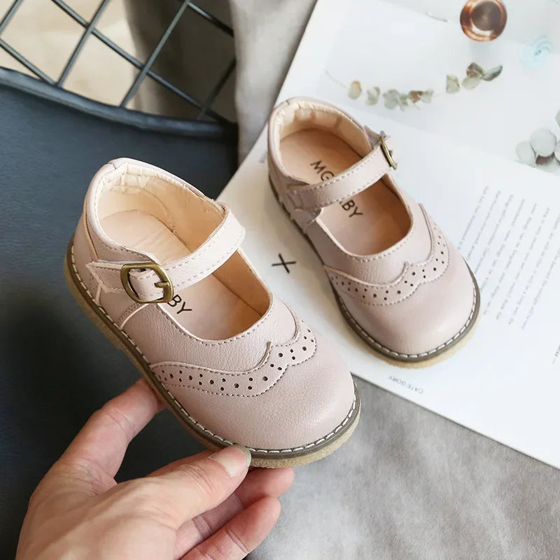 Girls PU Leather Flat Shoes – Kids Casual School Shoes (Size 21–30)